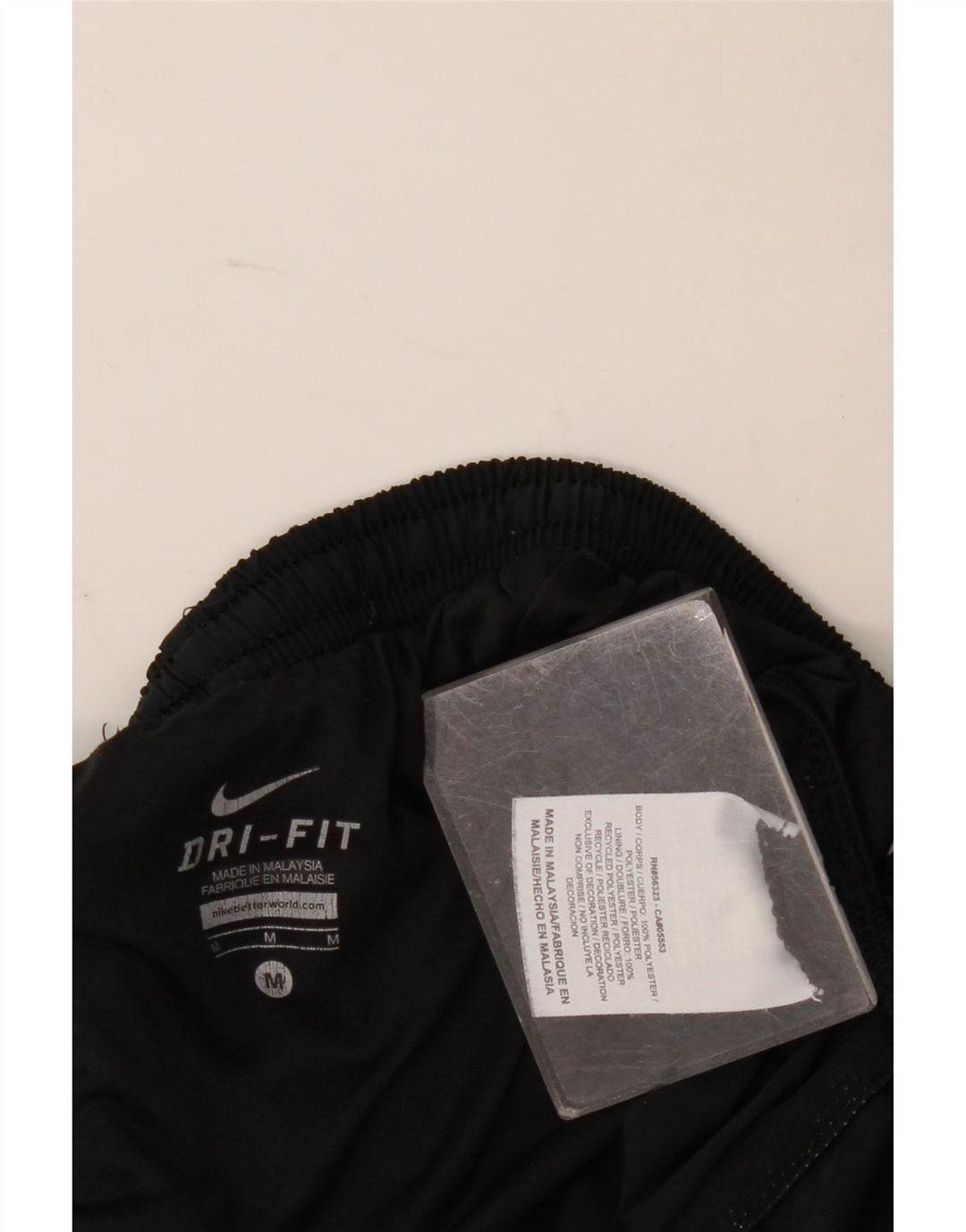 Nike Dame Dri Fit Sports Shorts UK 12 Medium Sort Polyester