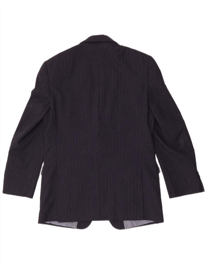 Marks & Spencer Dame Blazer Jacket UK 40 Medium Navy Blue Pinstripe