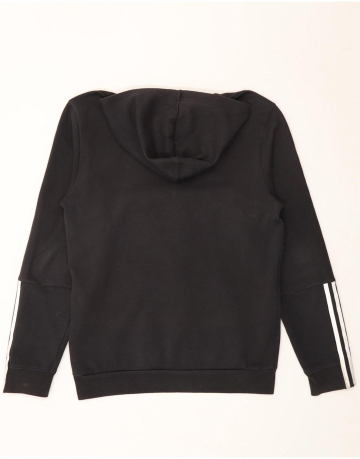 ADIDAS Mens Zip Hoodie Sweater Medium Black Cotton Vintage Adidas and Second-Hand Adidas from Messina Hembry 