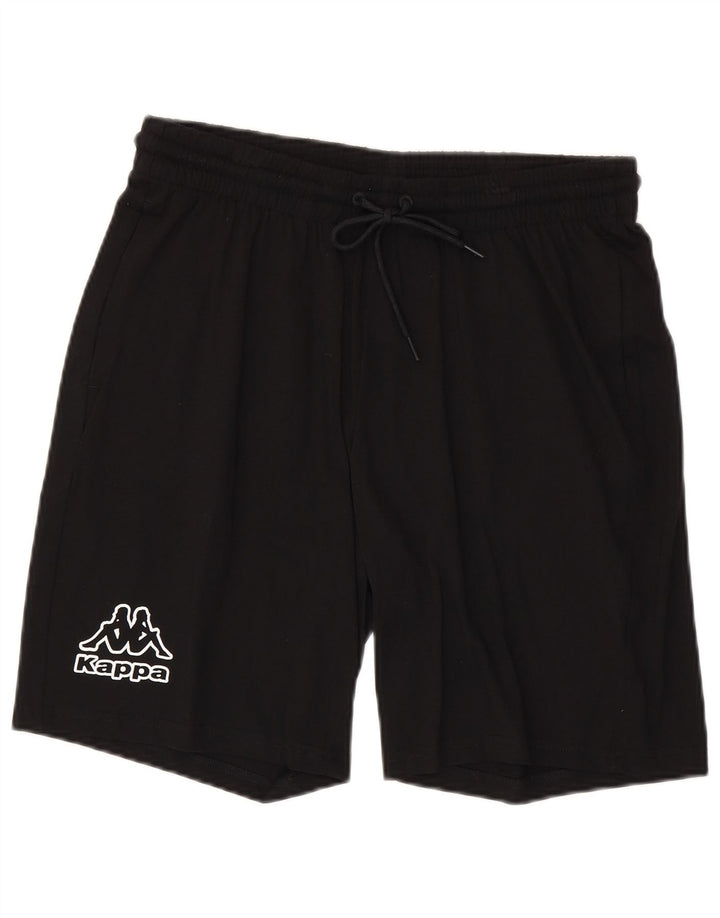 KAPPA Grafiske sportsshorts til mænd, store sorte bomuld