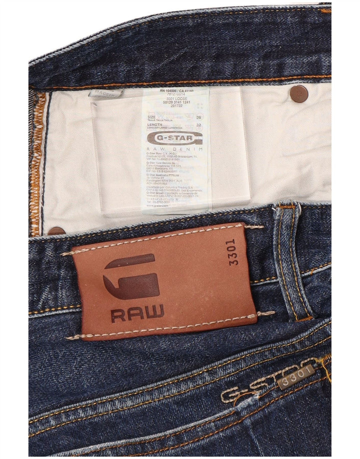 G-Star Herre 3301 Straight Jeans W36 L32 Blå Bomuld