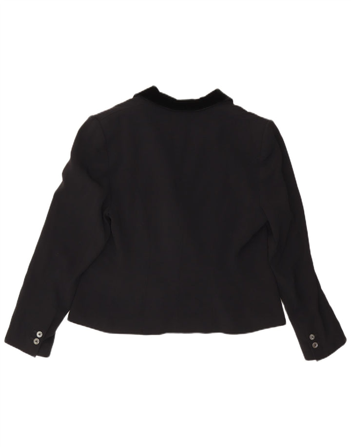 Karen Millen Dame Double Breasted Blazer Jacket UK 16 Large Black Viscose