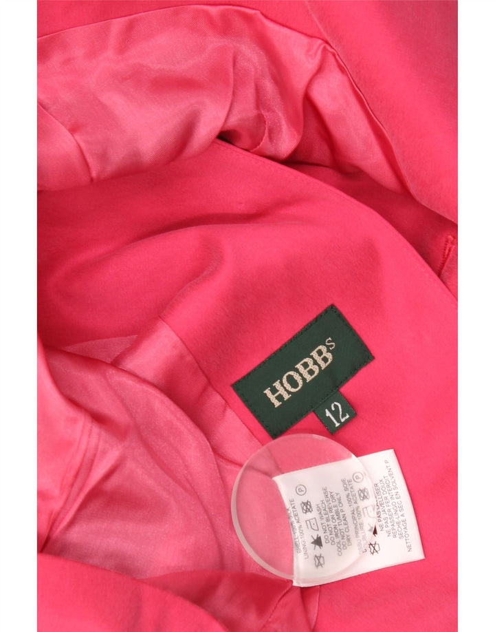 Hobbs Womens Crop 3-knaps blazerjakke UK 12 Medium Pink Silke