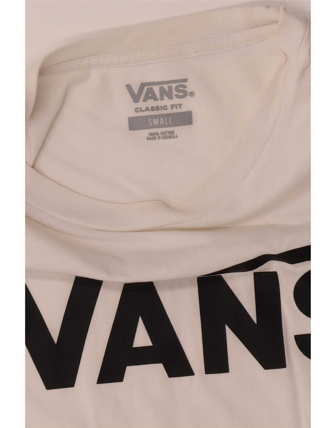 Vans Herre Classic Fit Grafisk T-Shirt Top Lille Hvid Bomuld