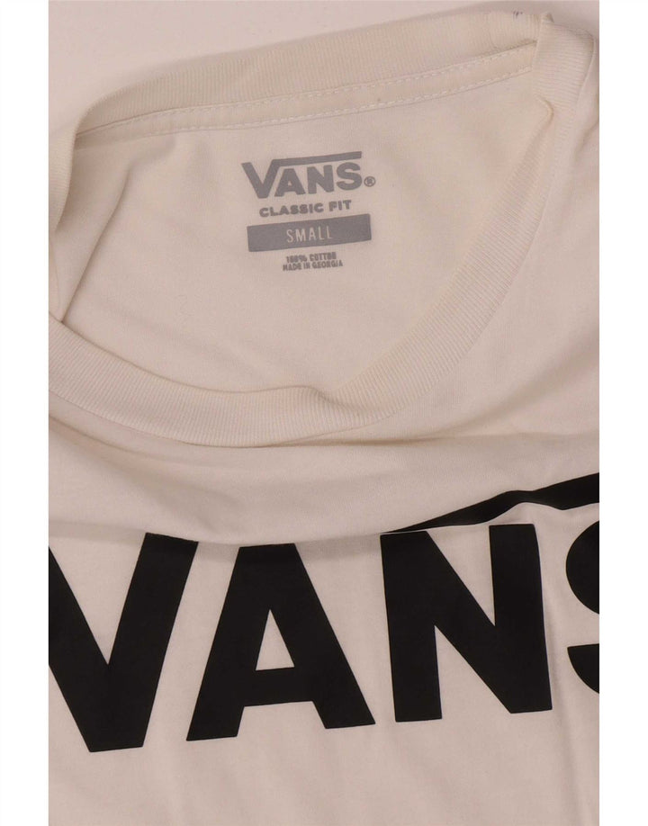 Vans Herre Classic Fit Grafisk T-Shirt Top Lille Hvid Bomuld