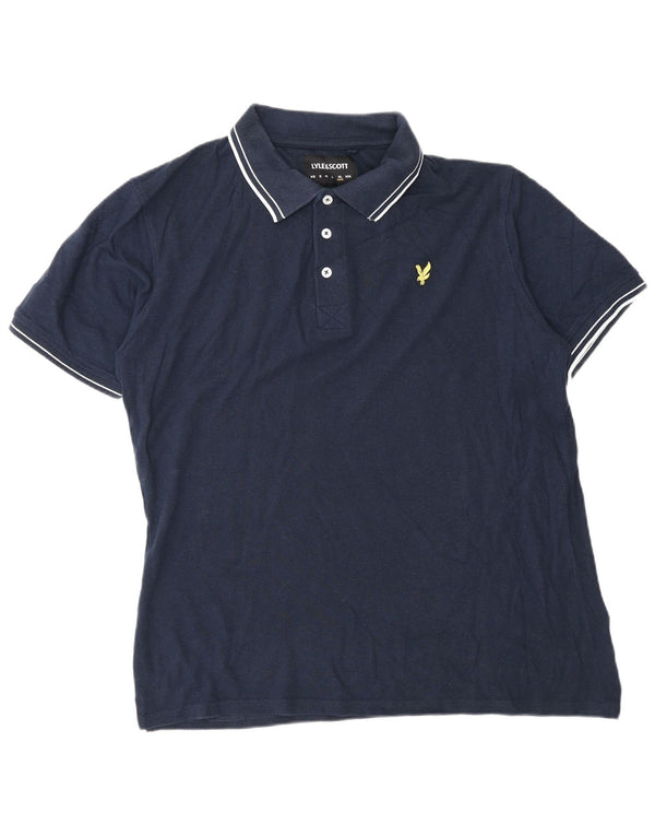 Lyle & Scott herre poloshirt XL marineblå bomuld