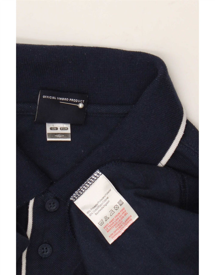 Umbro Herre Polo Shirt Large Navy Blue Polyester