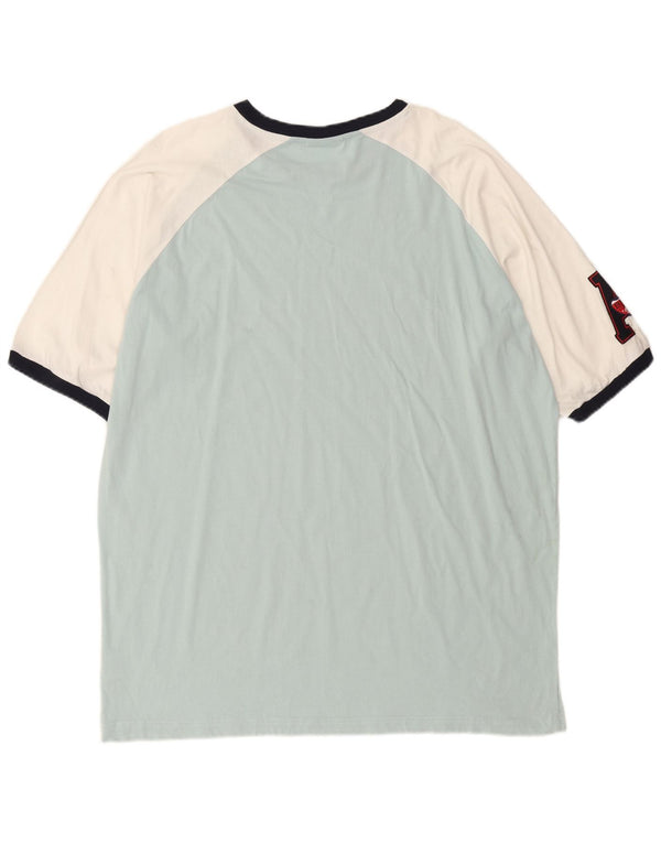 Asics Herre Grafisk T-Shirt Top 3XL Turkis Colourblock Bomuld