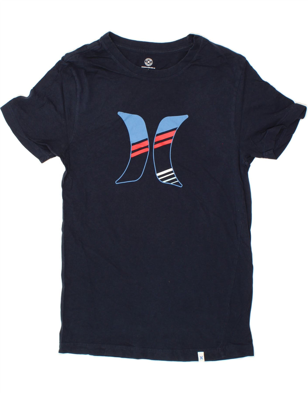 HURLEY Mens Graphic T-Shirt Top Small Navy Blue Cotton Vintage Hurley and Second-Hand Hurley from Messina Hembry 