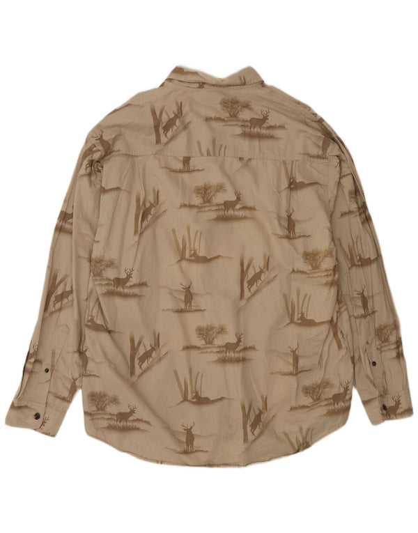 Columbia Mens River Lodge Corduroy skjorte Stor beige dyreprint bomuld