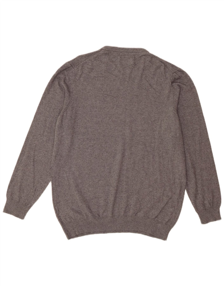 Lyle & Scott Herre sweater med rund hals XL grå bomuld