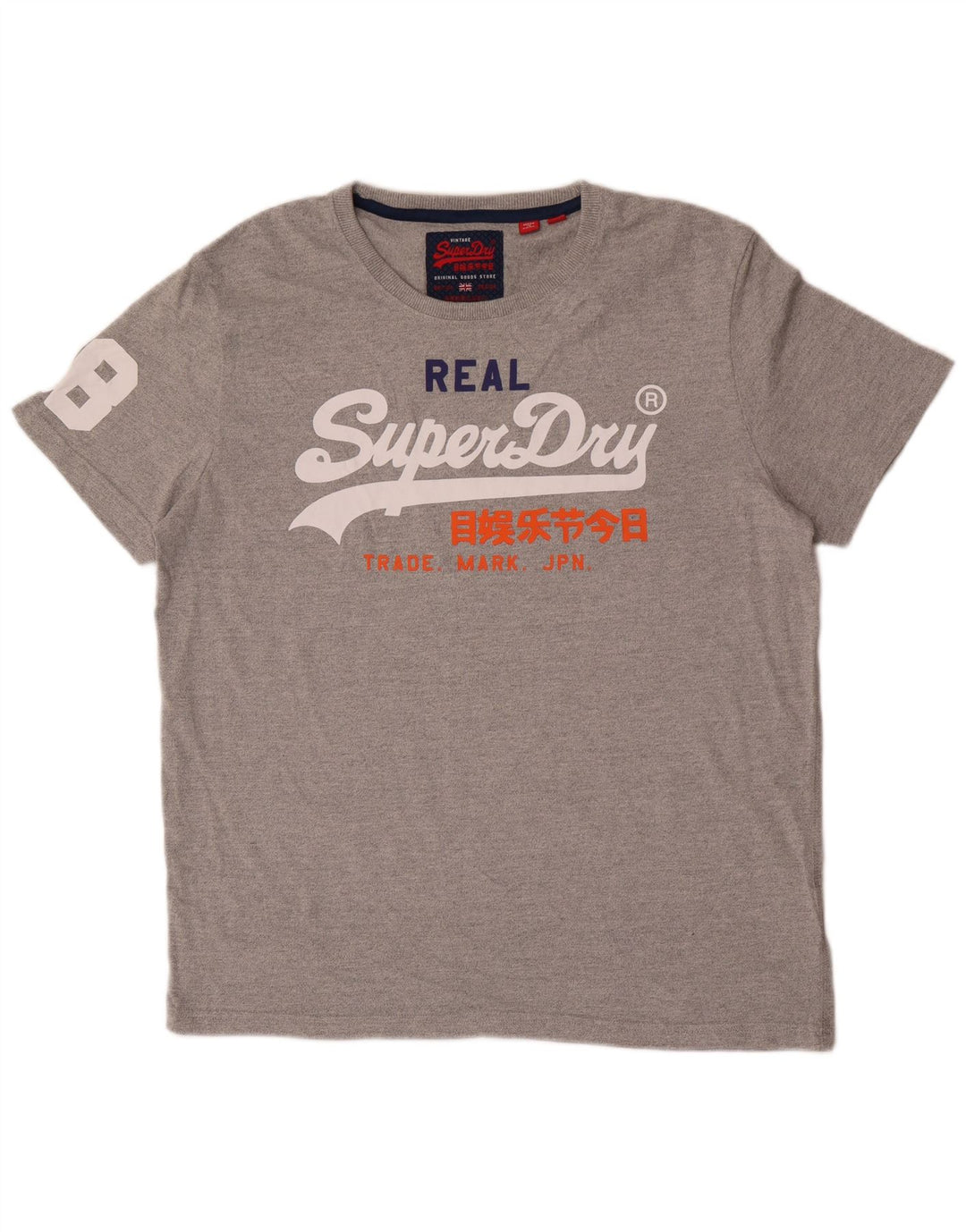 Superdry Herre grafisk T-shirt Top 2XL Grå Bomuld