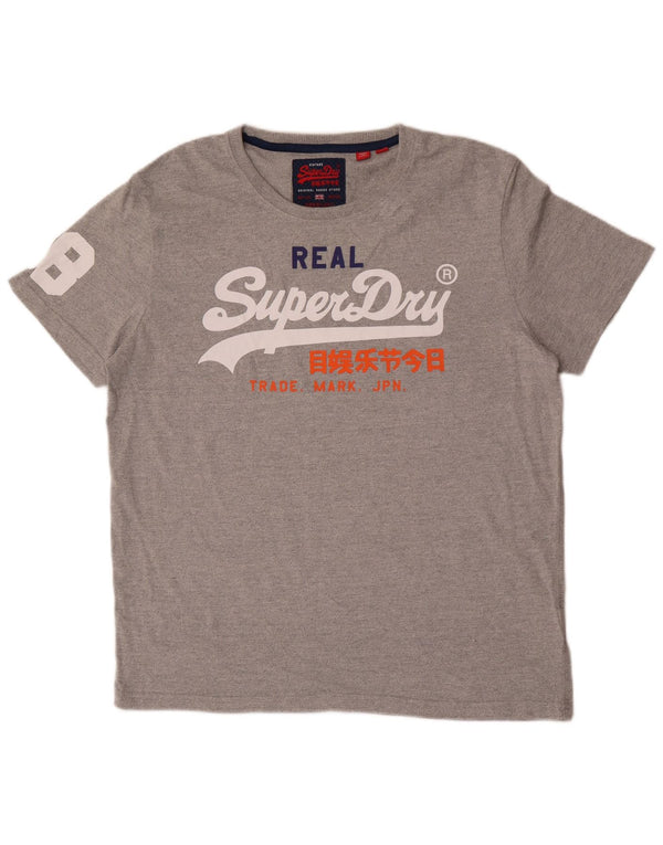 Superdry Herre grafisk T-shirt Top 2XL Grå Bomuld
