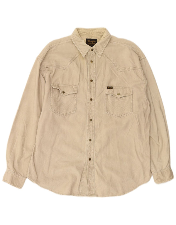 WRANGLER Western Corduroy-skjorte til mænd XL Beige Bomuld