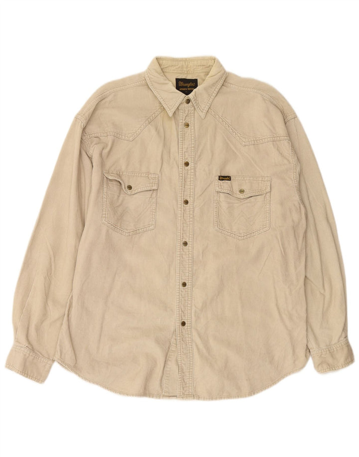 WRANGLER Western Corduroy-skjorte til mænd XL Beige Bomuld