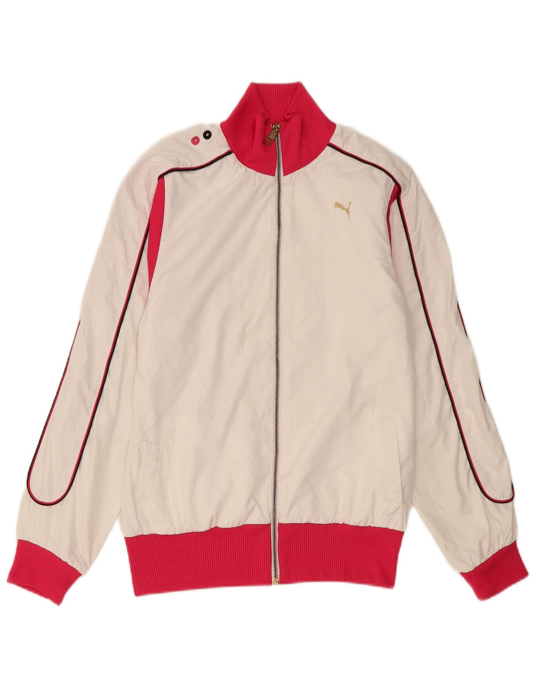 Puma træningsdragt topjakke til kvinder UK 10 Small White Colourblock Polyester