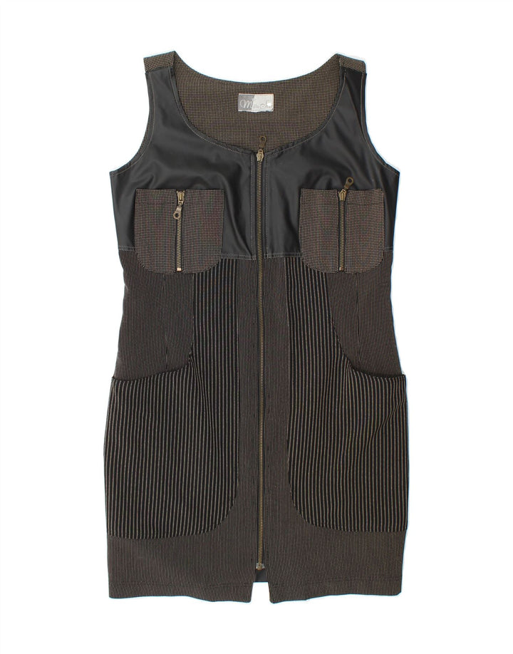 VINTAGE Womens Sleeveless Bodycon Dress UK 12 Medium Black Check Vintage Vintage and Second-Hand Vintage from Messina Hembry 