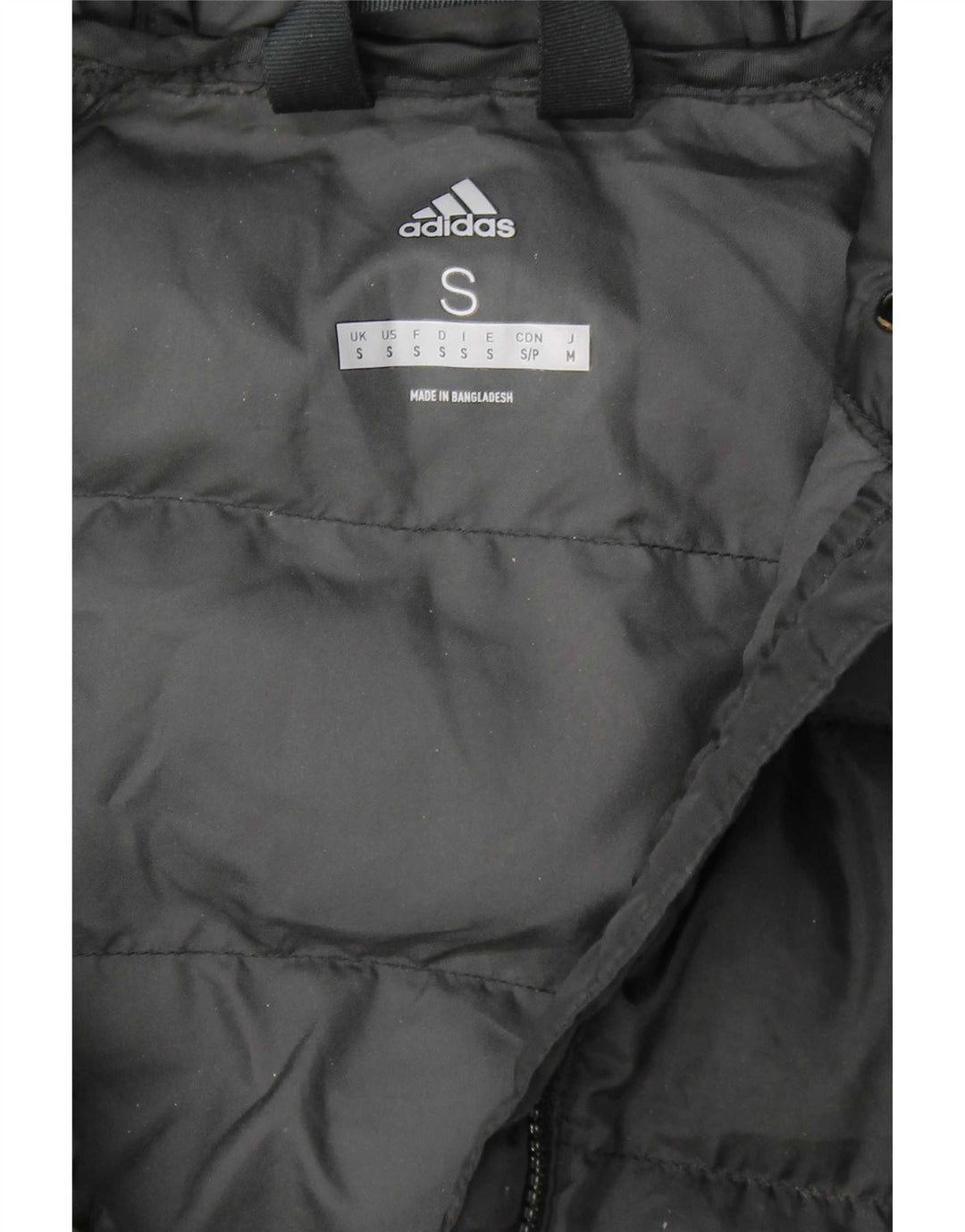 Adidas Herre hættepolstret jakke UK 36 Lille sort polyester