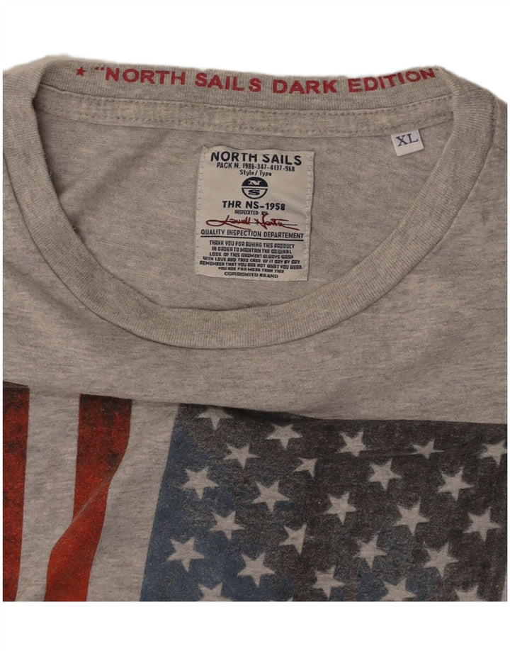 NORTH SAILS Mens Graphic T-Shirt Top XL Grey