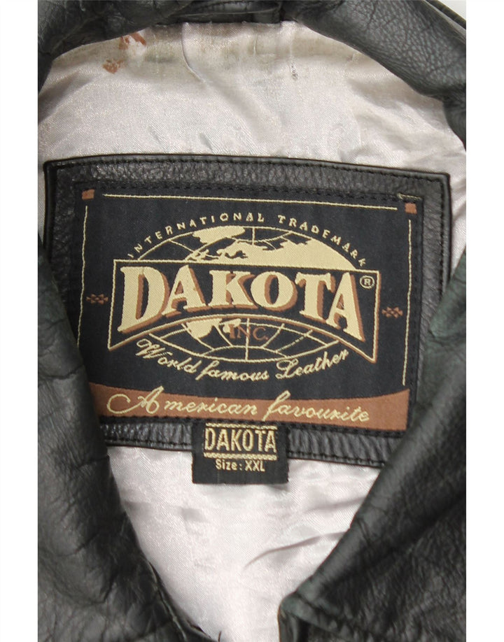 DAKOTA Mens Leather Jacket UK 44 2XL Black Leather Vintage Dakota and Second-Hand Dakota from Messina Hembry 
