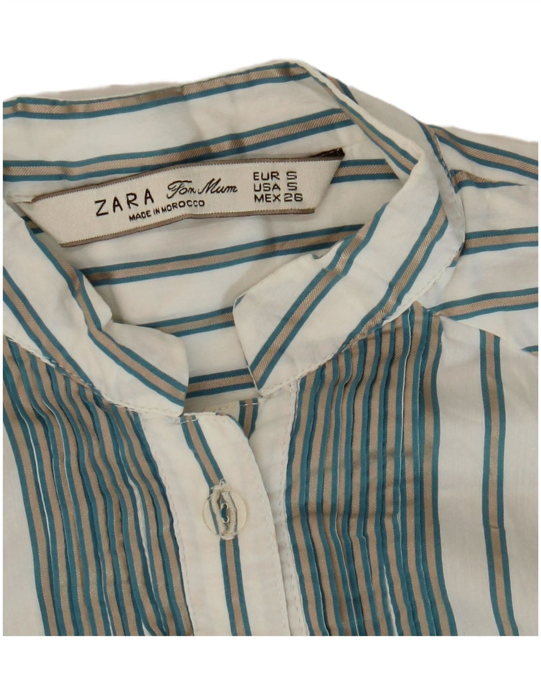 Zara Dame Pullover Shirt UK 10 Small White Stribet