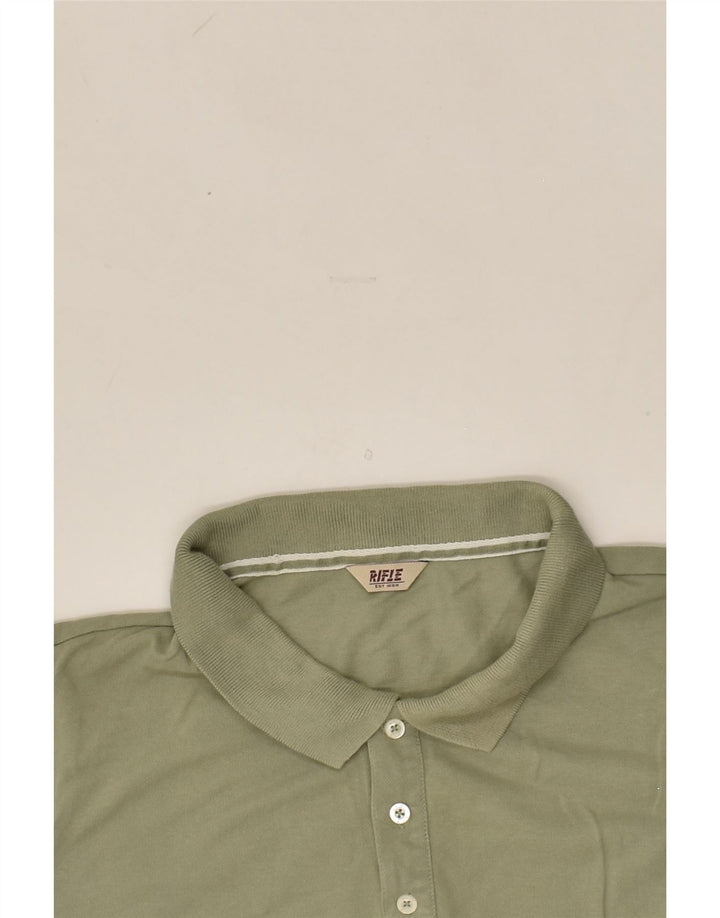 RIFLE Mens Slim Polo Shirt 3XL Green Cotton | Vintage Rifle | Thrift | Second-Hand Rifle | Used Clothing | Messina Hembry 
