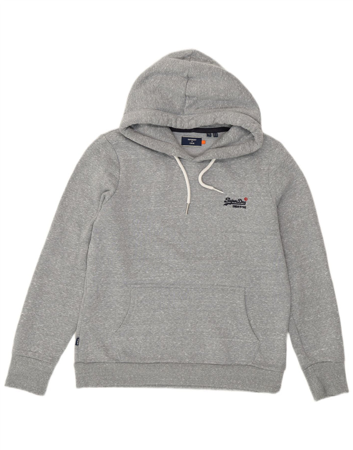 Superdry hættetrøje til kvinder UK 14 Large, grå flækket polyester
