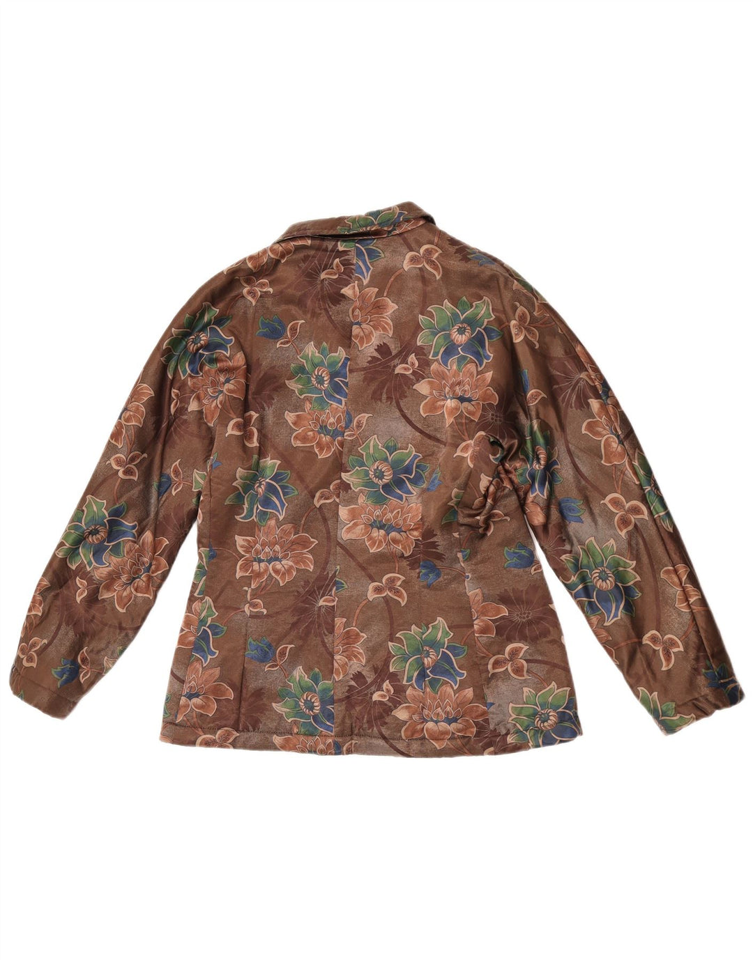 Vintage dame 4-knaps blazerjakke UK 14 Medium Brown Floral