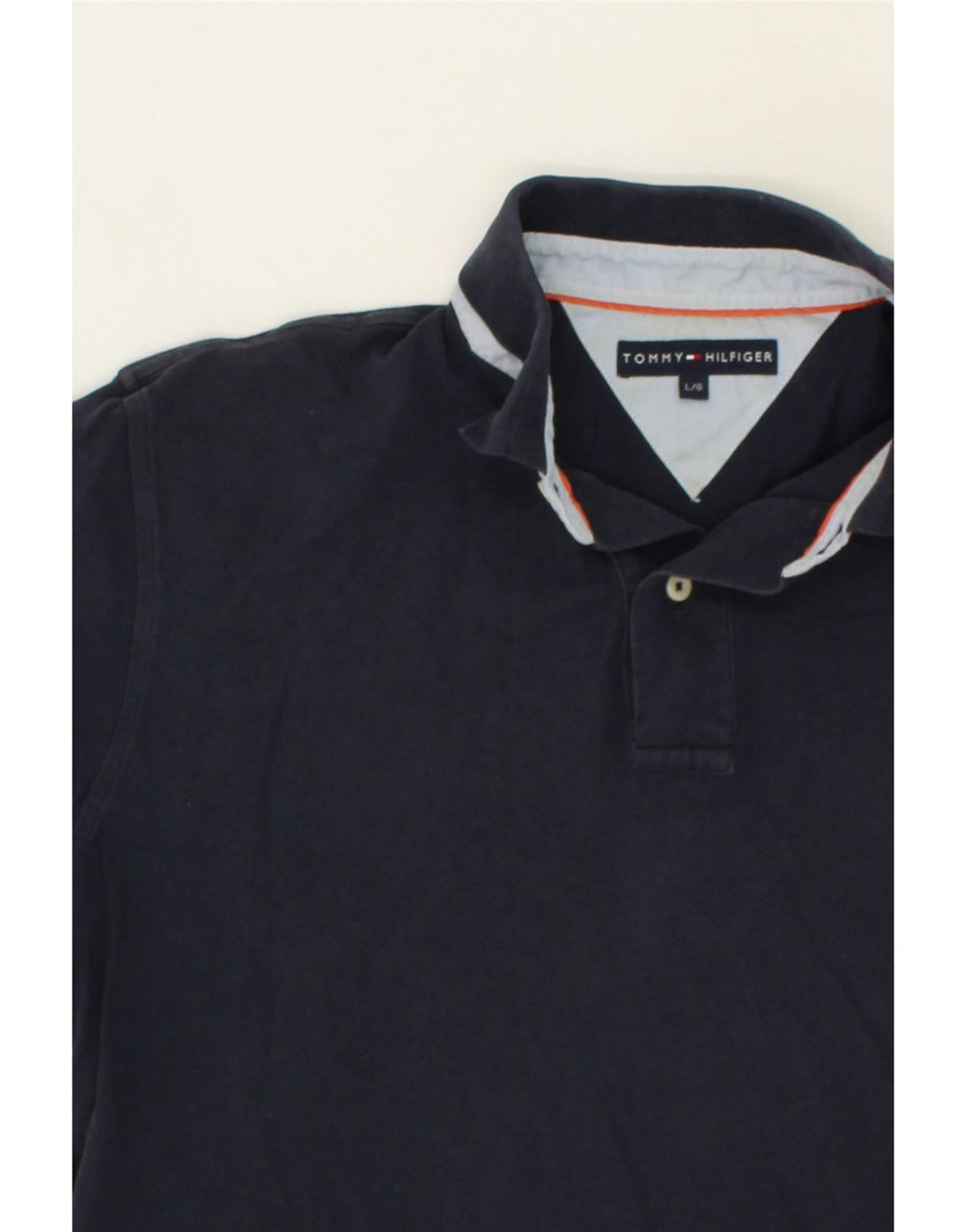 TOMMY HILFIGER Mens Polo Shirt Large Navy Blue Cotton Vintage Tommy Hilfiger and Second-Hand Tommy Hilfiger from Messina Hembry 