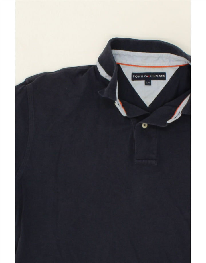 TOMMY HILFIGER Mens Polo Shirt Large Navy Blue Cotton Vintage Tommy Hilfiger and Second-Hand Tommy Hilfiger from Messina Hembry 