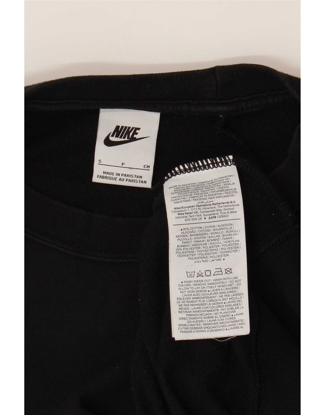 Nike Dame Oversized Sweatshirt Jumper UK 10 Small Black Bomuld