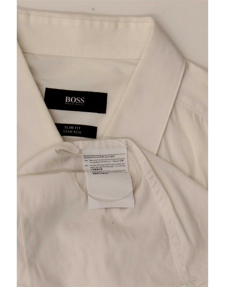 Hugo Boss Herre Slim Fit skjorte str. 42 Stor hvid bomuld