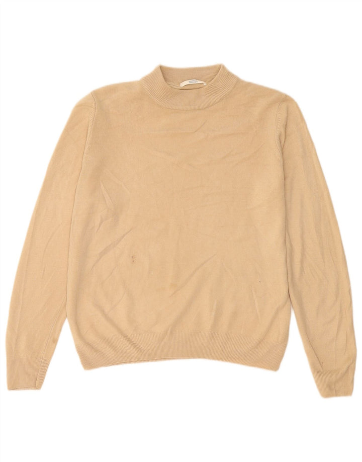 Marks & Spencer Dame Turtle Neck Jumper Sweater UK 14 Large Beige