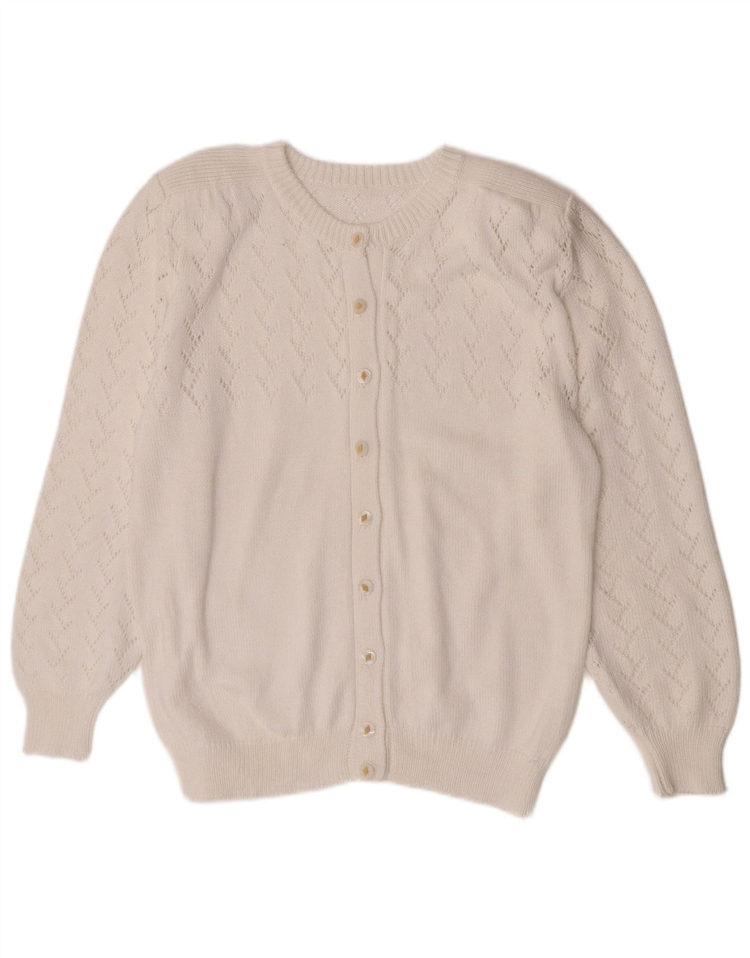 Vintage dame cardigan sweater UK 14 Medium White