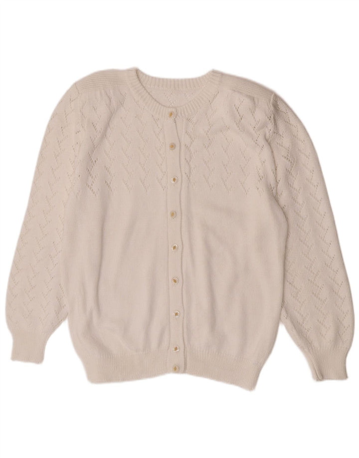 Vintage dame cardigan sweater UK 14 Medium White