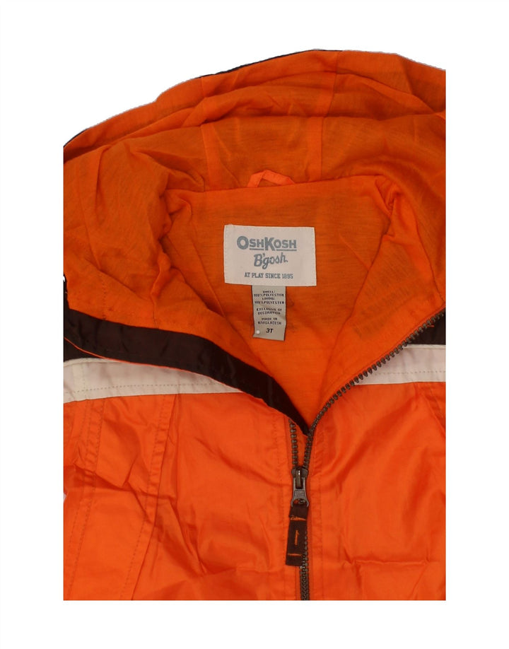 OSH KOSH Boys Hooded Rain Jacket 2-3 Years Orange Polyester Vintage Osh Kosh and Second-Hand Osh Kosh from Messina Hembry 