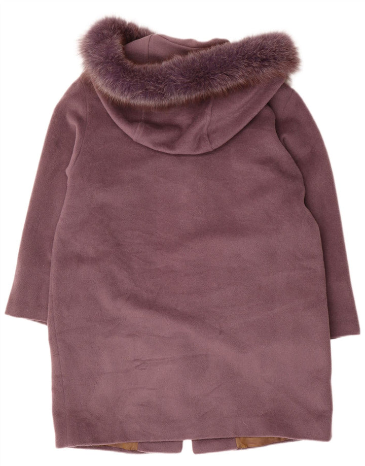Armorica Dame Hætte Oversized Overfrakke IT 46 Stor Lilla Uld