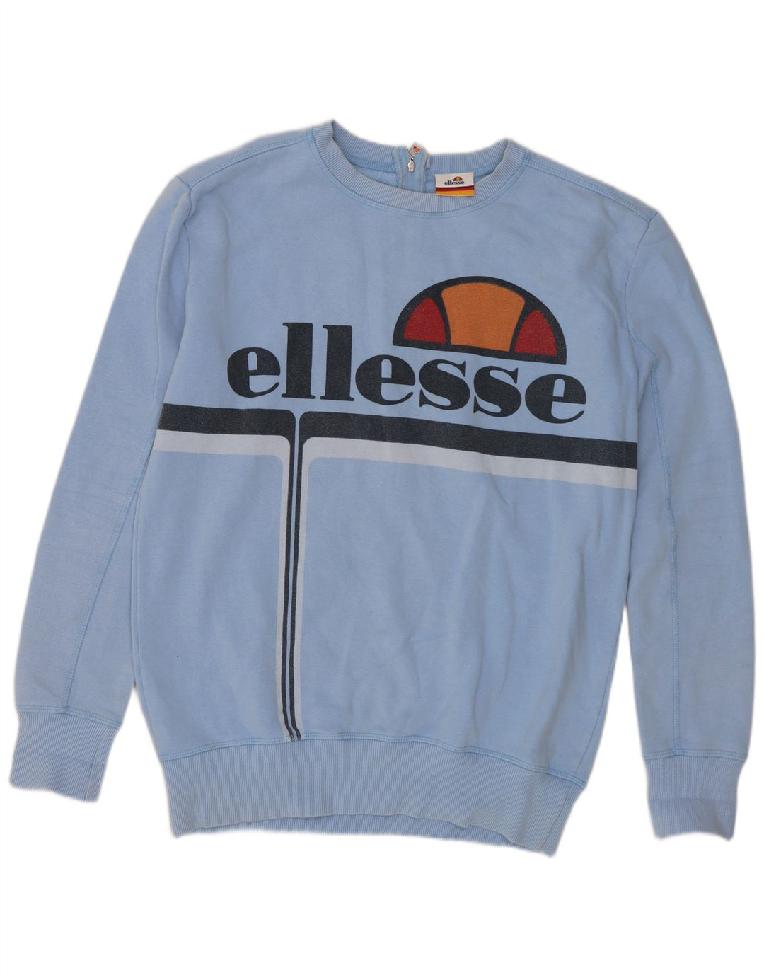 Ellesse Womens Grafisk Oversized Sweatshirt Jumper UK 10 Small Blue Cotton