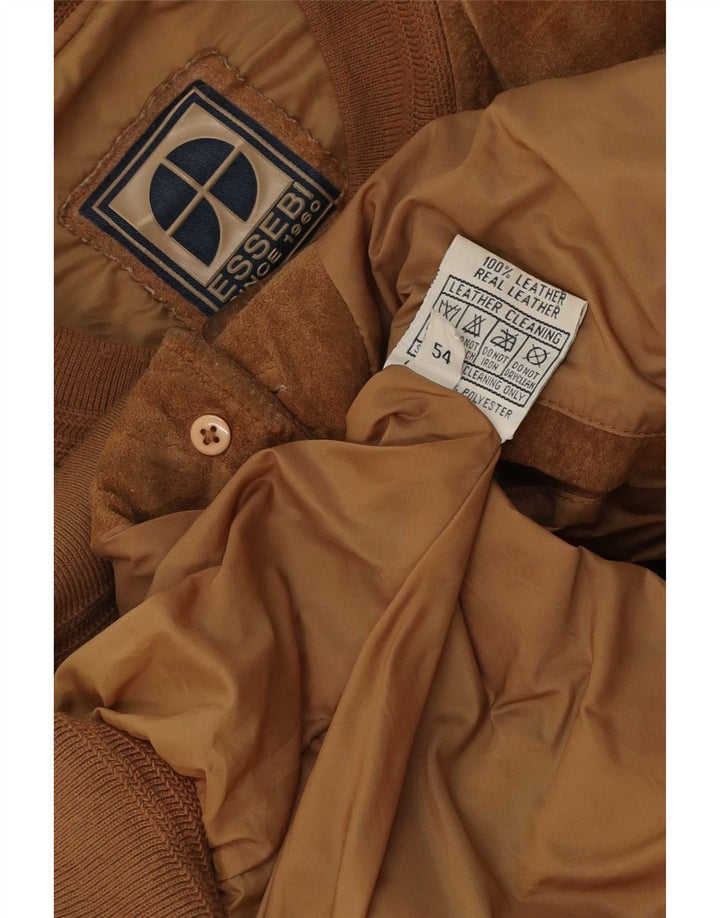 Essebi Herre Ruskind Bomber Jacket IT 54 2XL Brunt Læder