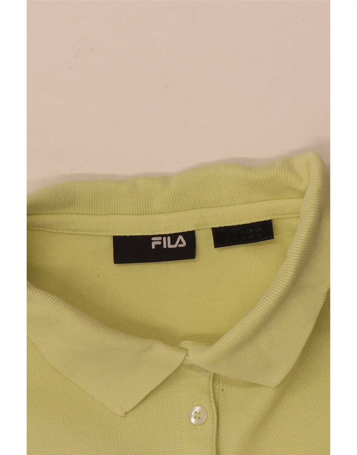 Fila Dame Polo Shirt UK 16 Large Yellow