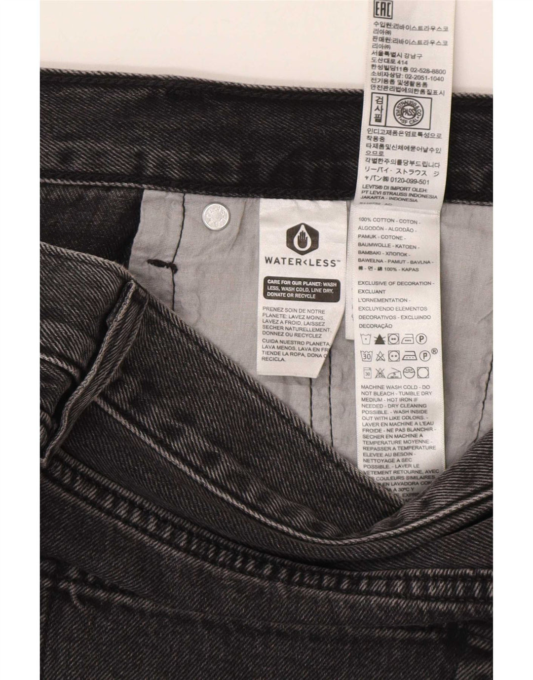 Levi's Dame lavtaljet denimnederdel W32 Stor sort bomuld