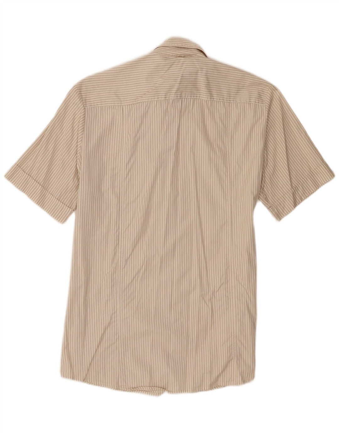 Hugo Boss Kortærmet Herreskjorte Medium Beige Stribet Bomuld