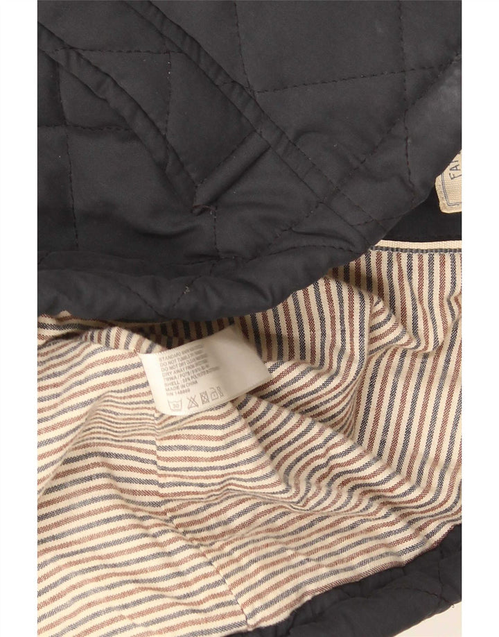 Fat Face Dame Quilted Jacket UK 12 Medium Navy Blue Polyester