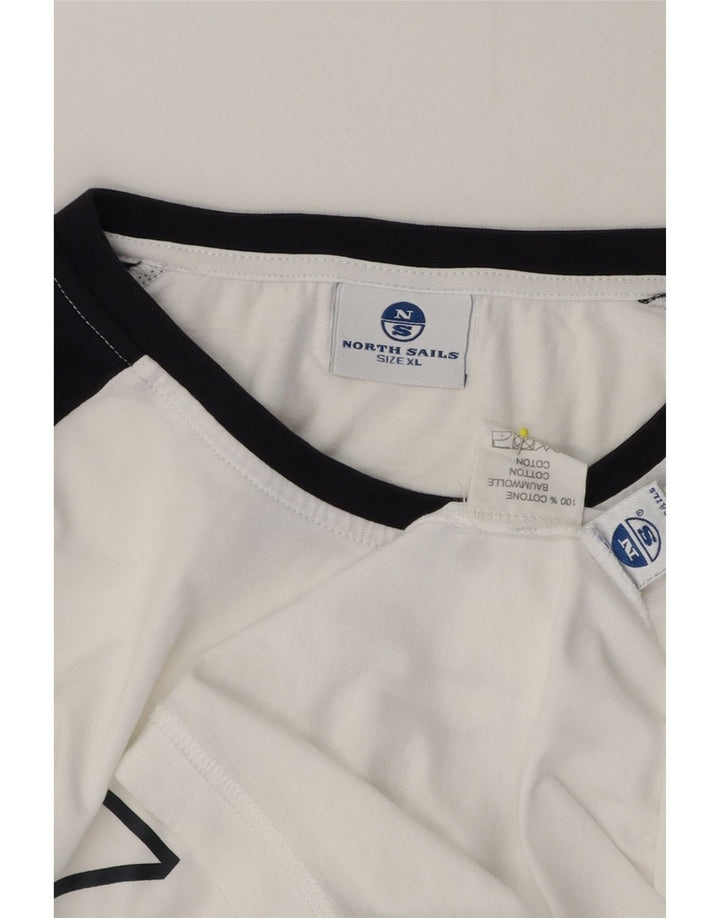 North Sails Herre Grafisk Top Langærmet XL Hvid Colourblock Bomuld