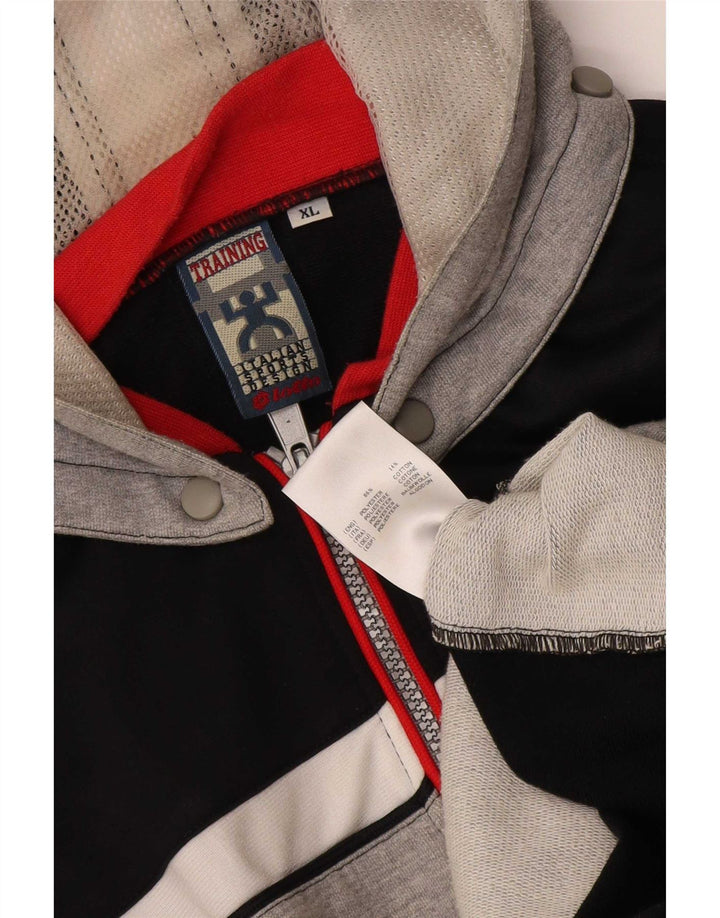 Lotto Herre grafisk hættetrøje med lynlås XL Grå Colourblock Polyester