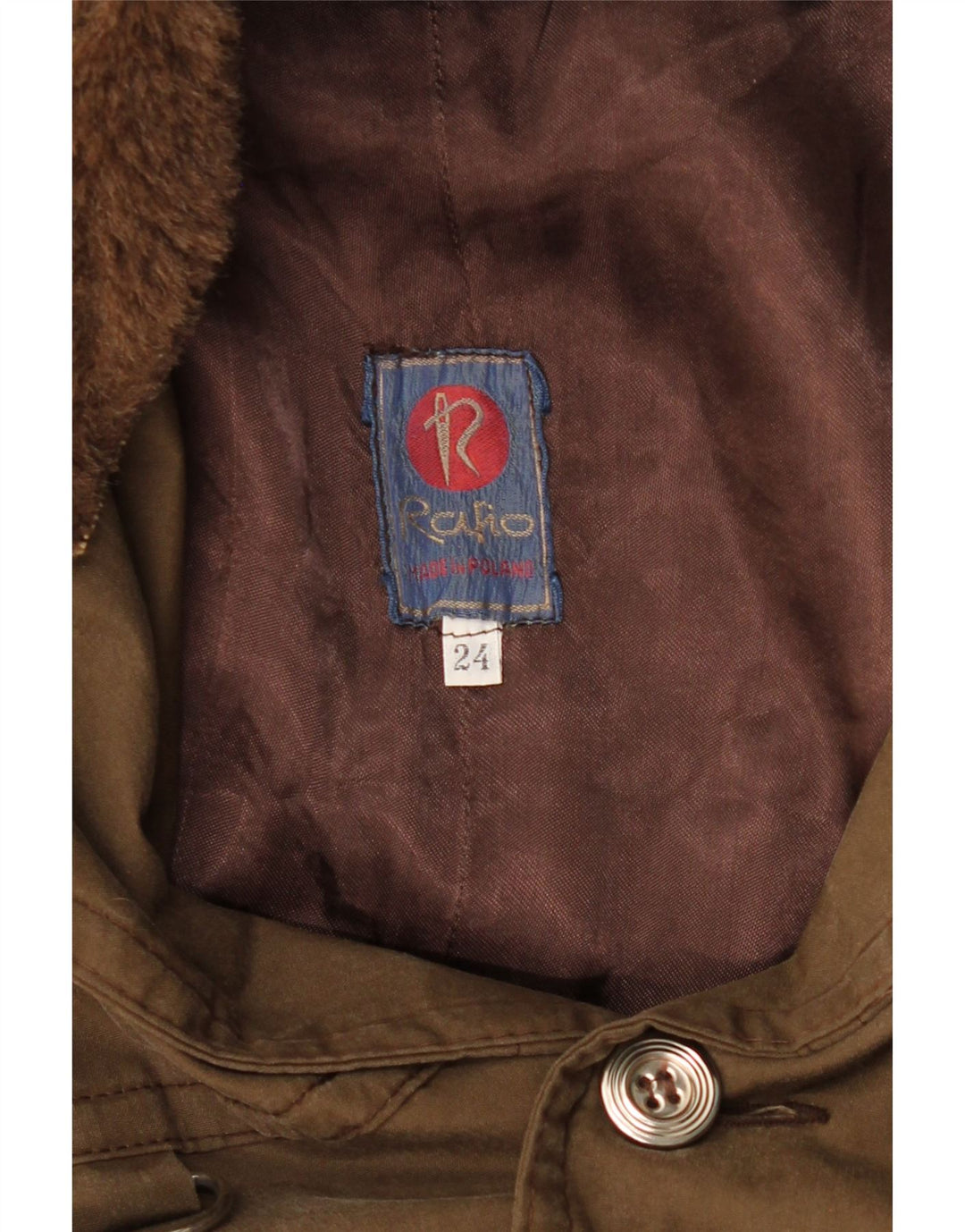 VINTAGE Womens Overcoat UK 16 Large Brown Polyamide Vintage Vintage and Second-Hand Vintage from Messina Hembry 