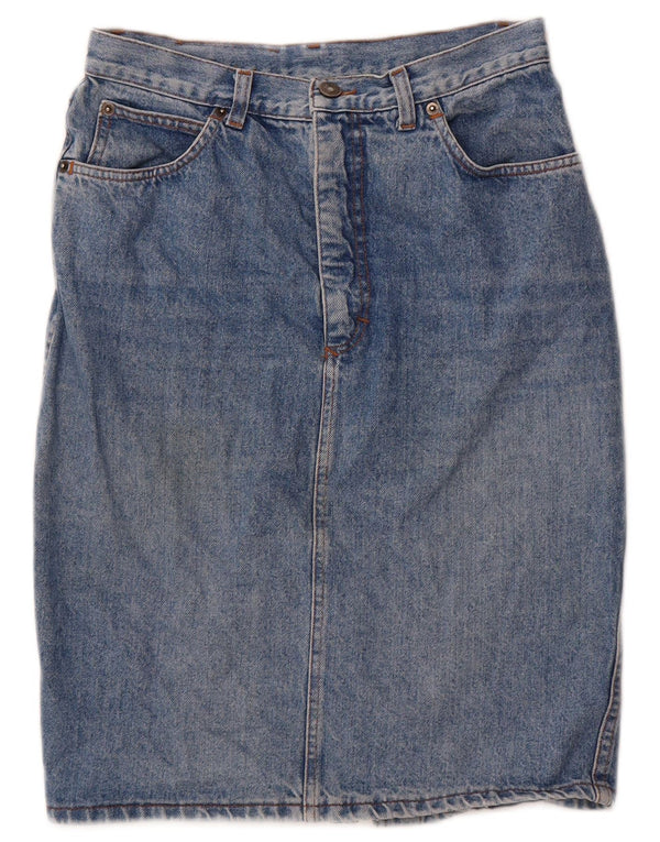 Stefanel Dame High Waist Denim Nederdel IT 46 Large W28 Blue Cotton
