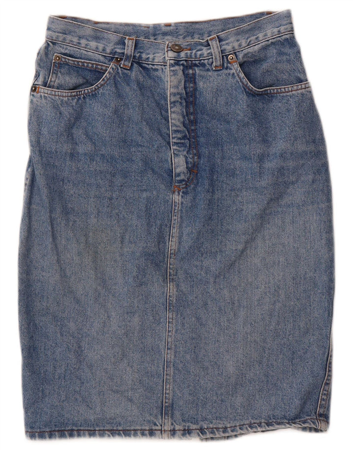 Stefanel Dame High Waist Denim Nederdel IT 46 Large W28 Blue Cotton
