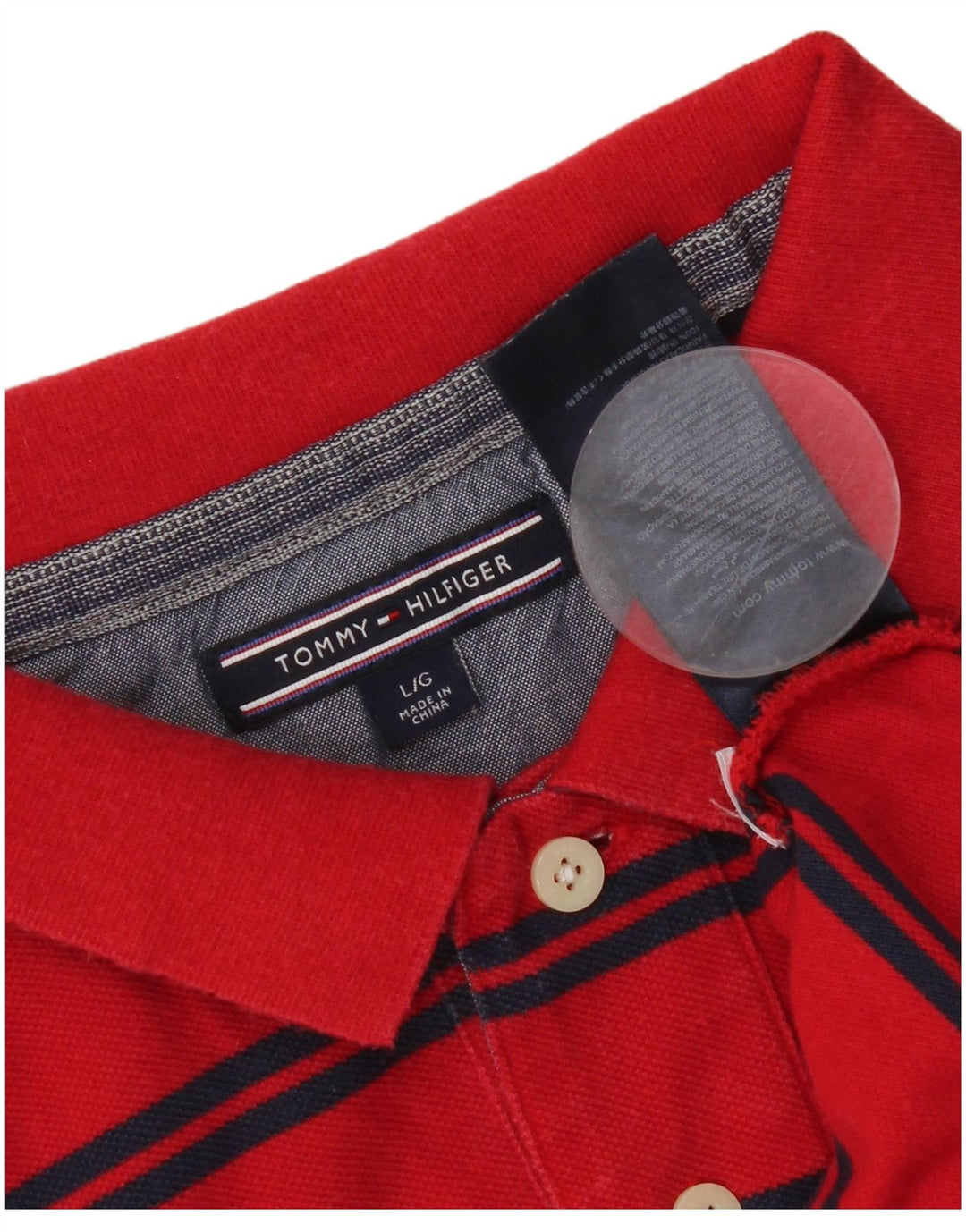 Tommy Hilfiger Herre poloshirt Stor rødstribet bomuld