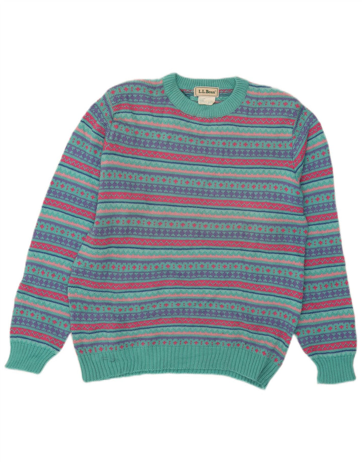 L.L.Bean Herre sweater med rund hals, stor flerfarvet Fair Isle Wool